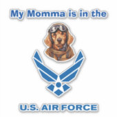 Sticker Golden Retriever Air Force Momma (Devant)