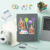 Sticker Golden Retriever Chien Joyeux groupe d'anniversair (Couverture iPad)