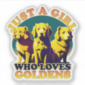 Sticker Golden Retriever, juste une fille qui aime l'or (Devant)