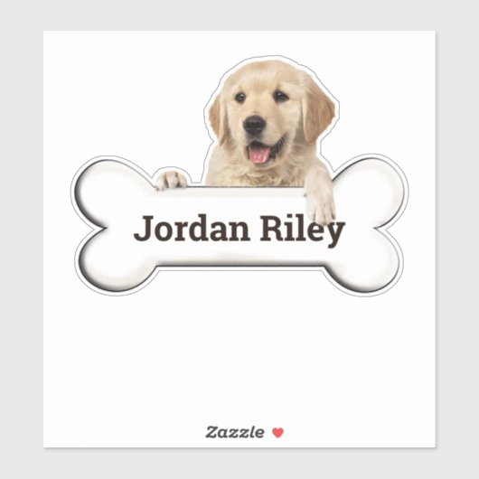 Sticker golden retriever sur chien (Feuille)