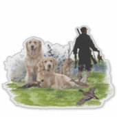 Sticker Golden Retrievers - Excellents chiens de chasse (Devant)