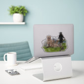 Sticker Golden Retrievers - Excellents chiens de chasse (Ordinateur portable sur le bureau)