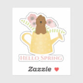 Sticker Goldendoodle Dans La Poubelle D'Arrosage (Feuille)