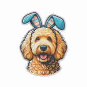 Sticker Goldendoodle de Pâques Chien portant des oreilles (Devant)