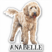 Sticker Goldendoodle Nom personnalisé (Devant)