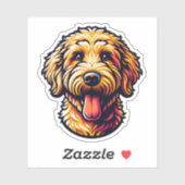 Sticker Goldendoodle Vinyl Dog (Feuille)