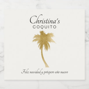 Sticker Goldtone Palm Tree Coquito