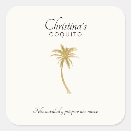 Sticker Goldtone Palm Tree Coquito (Devant)