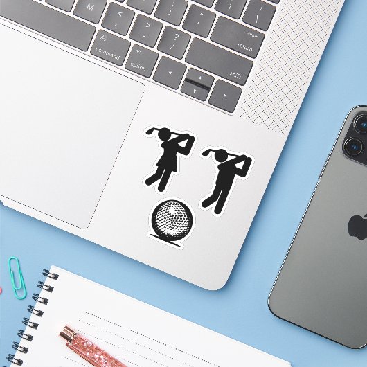 Sticker Golf & Golf Ball (Ordinateur portable avec iPhone)
