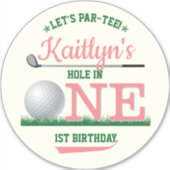 Sticker Golf PAR-TEE 1er anniversaire Grand 8" (Devant)
