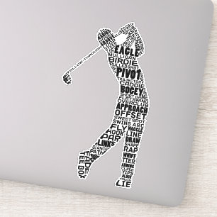 Sticker Golf Word Art, Typographie du golf