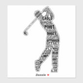 Sticker Golf Word Art, Typographie du golf (Feuille)