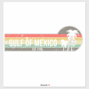 Sticker Golfe du Mexique Env 1550 Rétro Vintage Plage