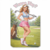 Sticker Golfeuse féminine en forme Thunder_Cove (Devant)