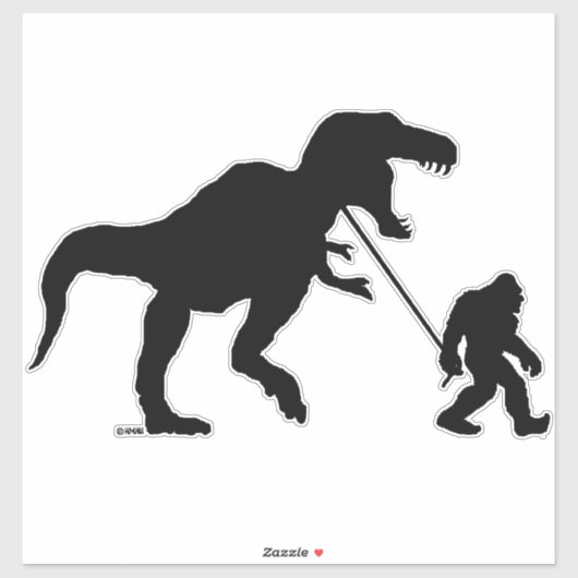 Sticker Gone Squatchin avec T-rex (Feuille)