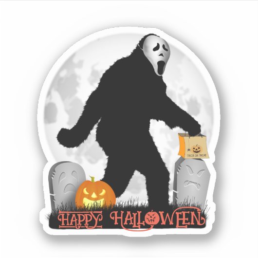 Sticker Gone Squatchin' Halloween (Devant)