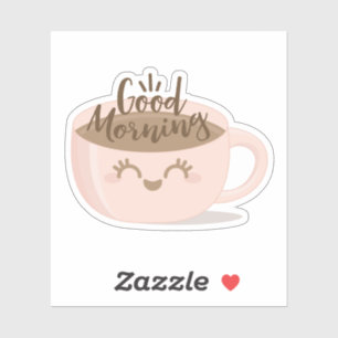 Sticker Good Morte Cute Kawaii Style Coffee Cup