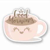 Sticker Good Morte Cute Kawaii Style Coffee Cup (Devant)