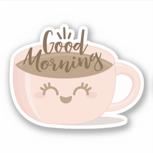 Sticker Good Morte Cute Kawaii Style Coffee Cup (Devant)