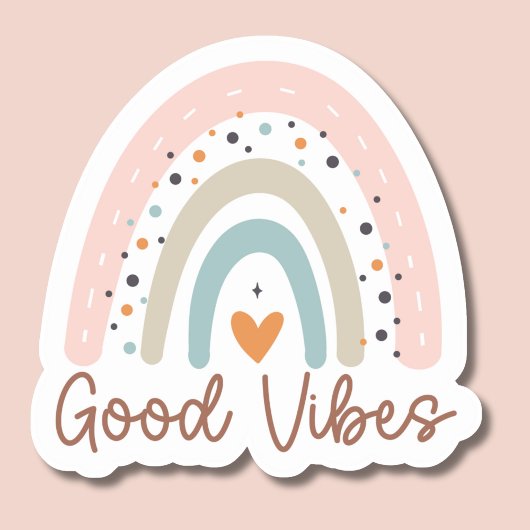 Sticker Good Vibes Boho Rainbow Waterproof