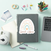 Sticker Good Vibes Boho Rainbow Waterproof (Couverture iPad)