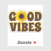 Sticker Good Vibes | Bright Sunflower Contour (Feuille)