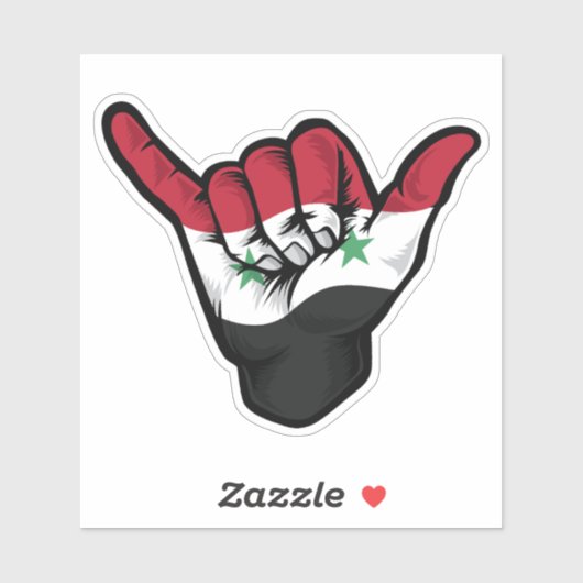 Sticker Good Vibes du drapeau de la Syrie main Sha (Feuille)