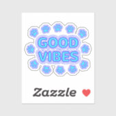 Sticker Good Vibes Empreintes de pattes de chiens caricatu (Feuille)