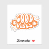 Sticker Good Vibes esthétique orange (Feuille)