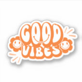 Sticker Good Vibes esthétique orange (Devant)