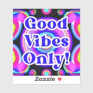 Sticker Good Vibes seulement ! Neon Colours 80's / 90s AI 