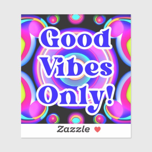 Sticker Good Vibes seulement ! Neon Colours 80's / 90s AI (Feuille)