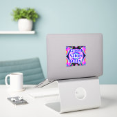 Sticker Good Vibes seulement ! Neon Colours 80's / 90s AI  (Ordinateur portable sur le bureau)