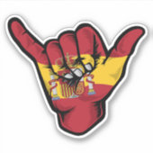 Sticker Good Vibes Shaka Drapeau espagnol (Devant)