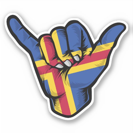 Sticker Good Vibes Shaka Hand Aland (Devant)