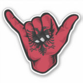 Sticker Good Vibes Shaka Hand Albanie (Devant)