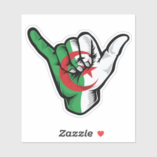 Sticker Good Vibes Shaka Hand Algérie (Feuille)