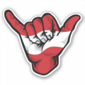 Sticker Good Vibes Shaka Hand Austria (Devant)