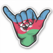 Sticker Good Vibes Shaka Hand Azerbaijan Flag (Devant)