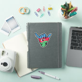 Sticker Good Vibes Shaka Hand Azerbaijan Flag (Couverture iPad)