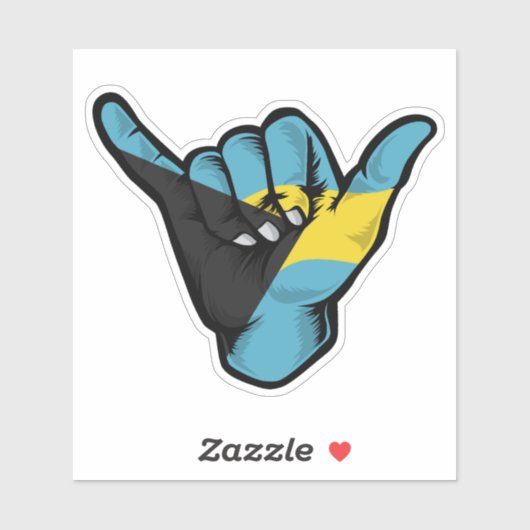Sticker Good Vibes Shaka Hand Bahamas (Feuille)