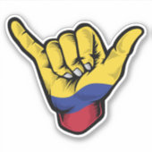 Sticker Good Vibes Shaka Hand Colombia (Devant)