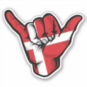 Sticker Good Vibes Shaka Hand Denmark (Devant)