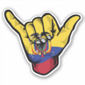 Sticker Good Vibes Shaka Hand Ecuador (Devant)