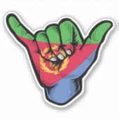 Sticker Good Vibes Shaka Hand Érythrée Drapeau (Devant)