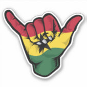 Sticker Good Vibes Shaka Hand Ghana Flag (Devant)
