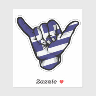 Sticker Good Vibes Shaka Hand Greece