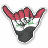 Sticker Good Vibes Shaka Hand Iraq (Devant)