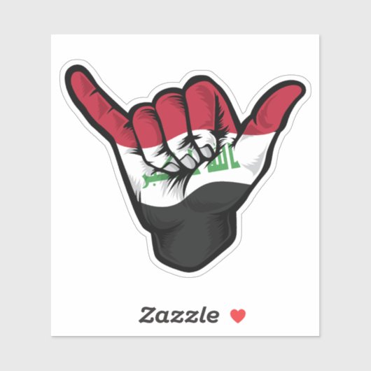 Sticker Good Vibes Shaka Hand Iraq (Feuille)