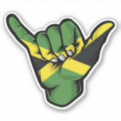 Sticker Good Vibes Shaka Hand Jamaica Flag (Devant)